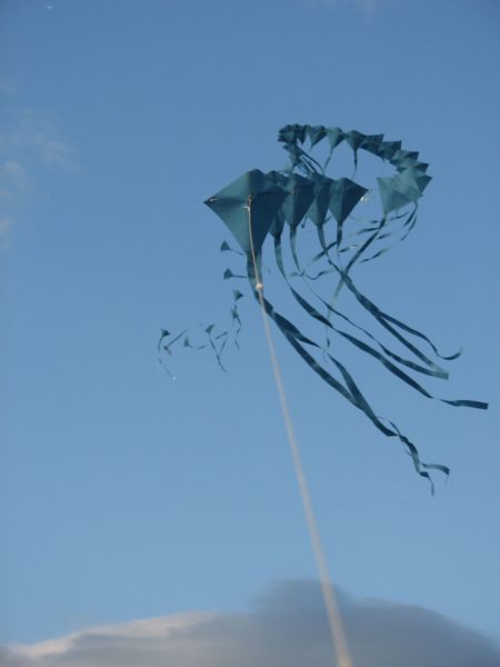 Stack of 100 blue kites