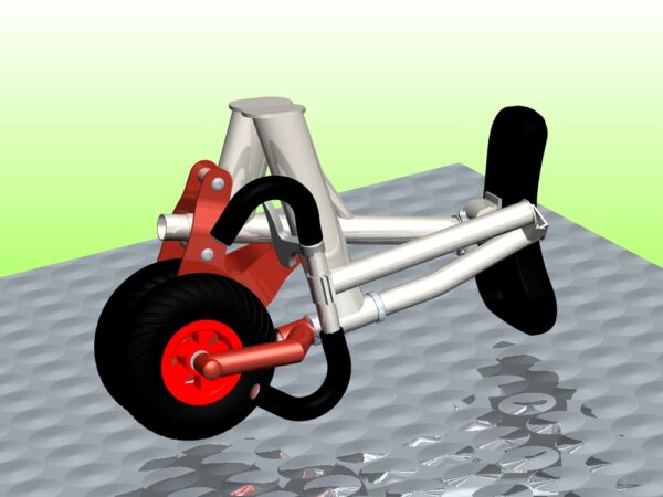 Amputee mobility scooter folded render